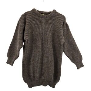 Barbour Vintage Pure New Wool Sweater Made in Scotland Brown Marled Mens S 38